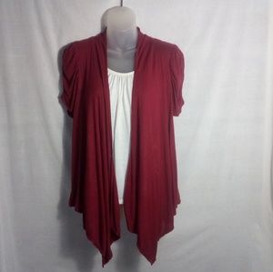 ANNABELLA MAROON LACE BACK TOP SIZE XL